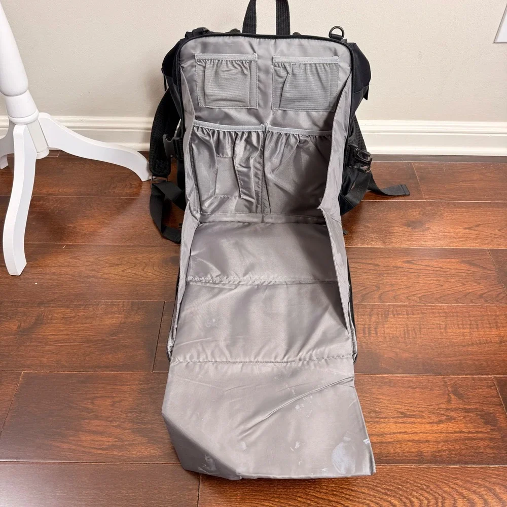 BEIS Diaper Bag Backpack Black Nylon Travel Laptop Bag with Trolley Sleeve